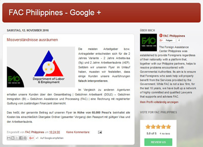 FAC Philippines Google +